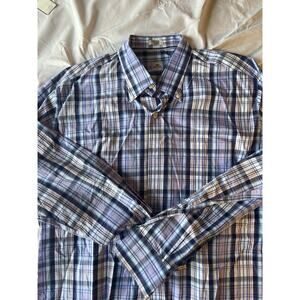 Peter Millar Shirt Mens XL Plaid Button Down Crown Ease Cotton Sport